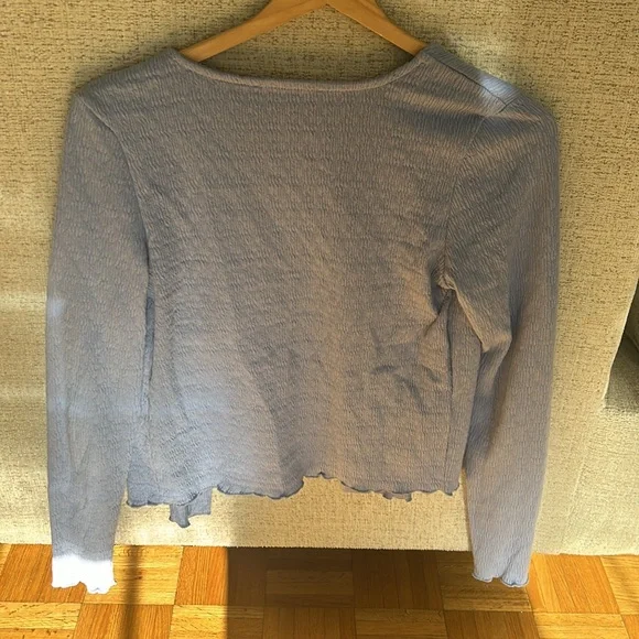 Light Blue Button-Up Cardigan - Picture 2 of 3